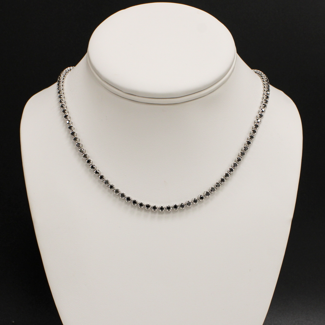 9ct White Gold 18" Black Diamond Necklace 9ct White Gold 18" Black Diamond Necklace