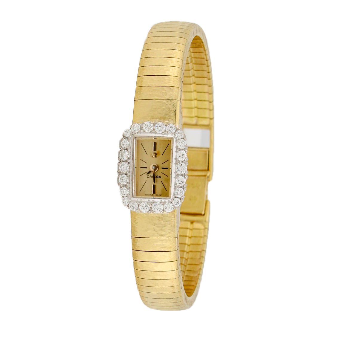 Pre-Owned Omega Vintage 18ct Gold Diamond Dress Watch Pre-Owned Omega Vintage 18ct Gold Diamond Dress Watch