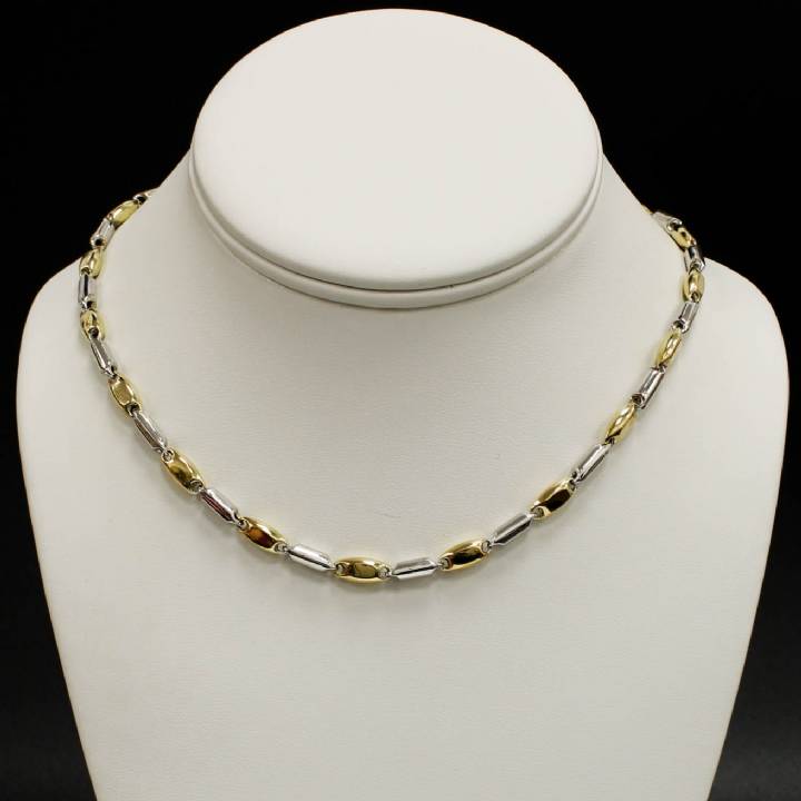 Pre-Owned 9ct 2 Colour Gold Bead Chain