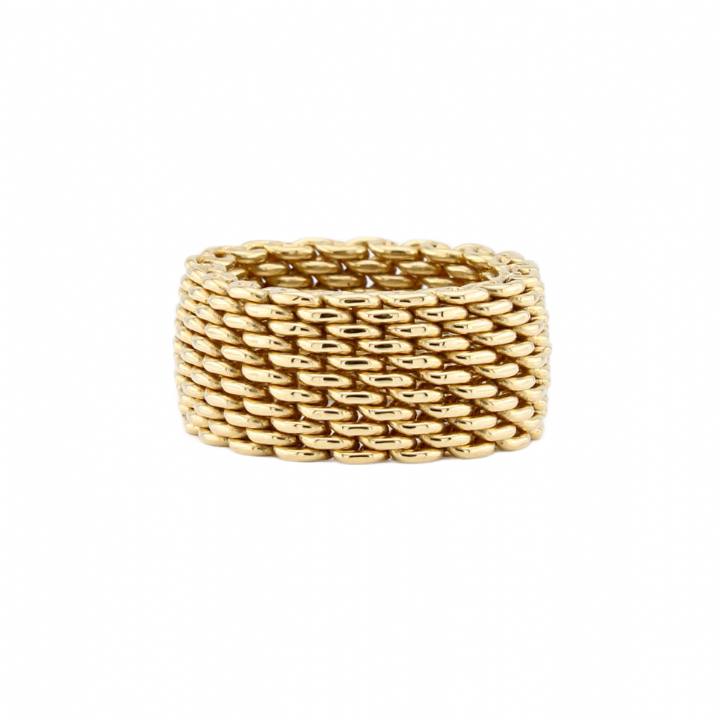 Pre-Owned 18ct Yellow Gold Mesh Ring