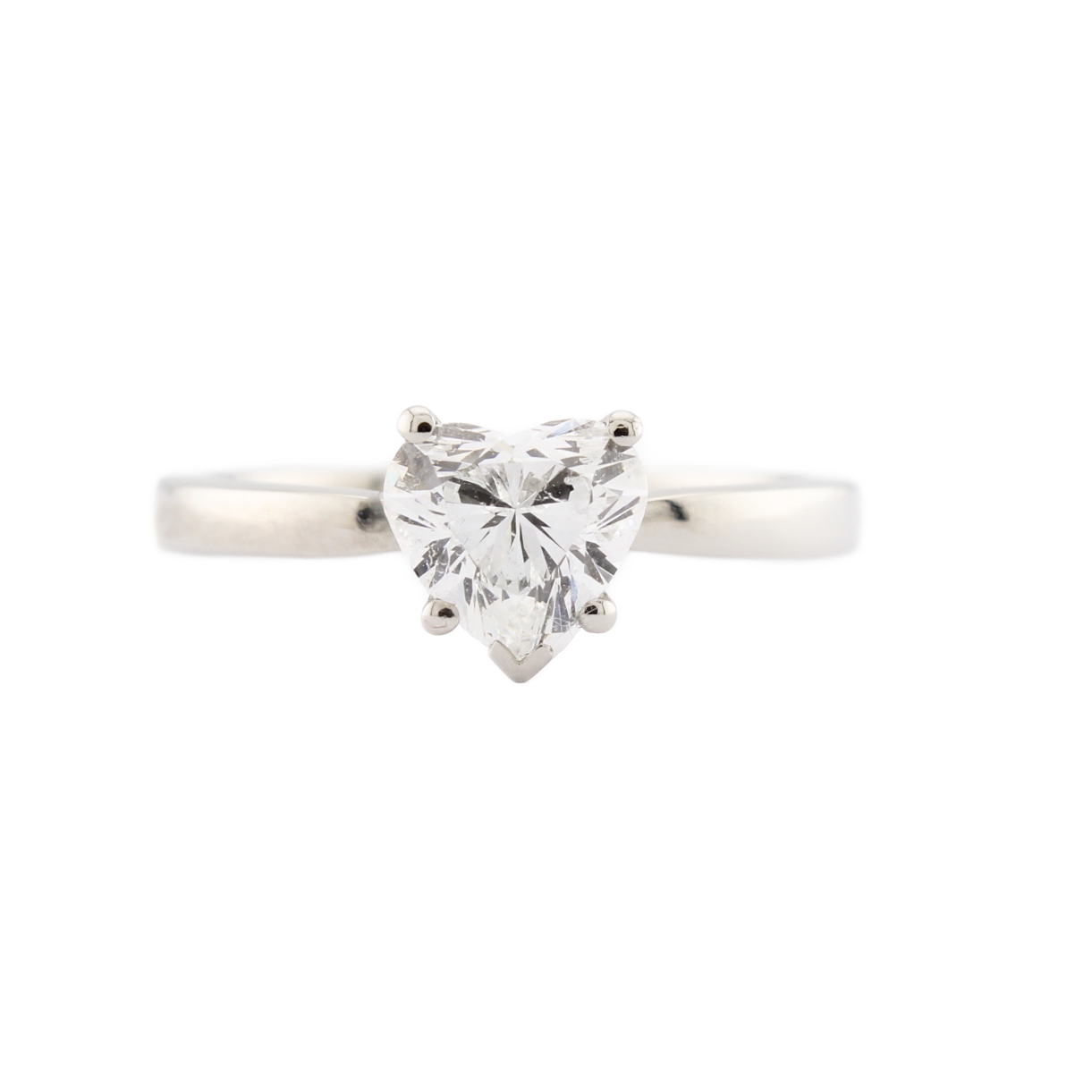 Platinum Heart Diamond Solitaire Ring 0.90ct Platinum Heart Diamond Solitaire Ring 0.90ct