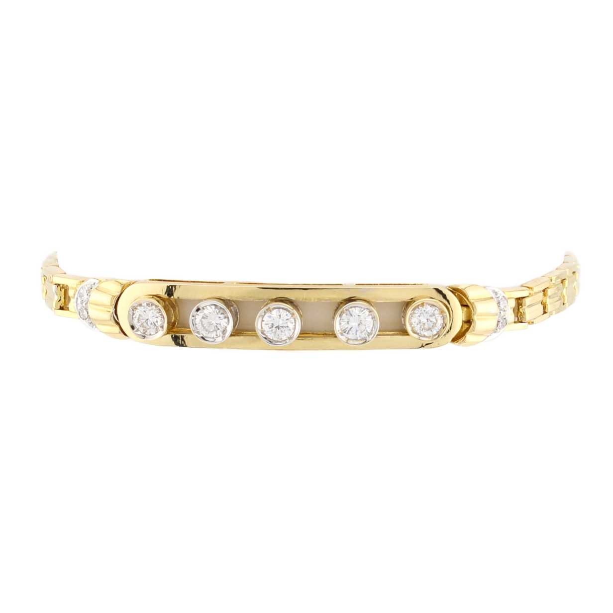 18ct Yellow Gold Diamond Fancy Bracelet Total 0.65ct 18ct Yellow Gold Diamond Fancy Bracelet Total 0.65ct