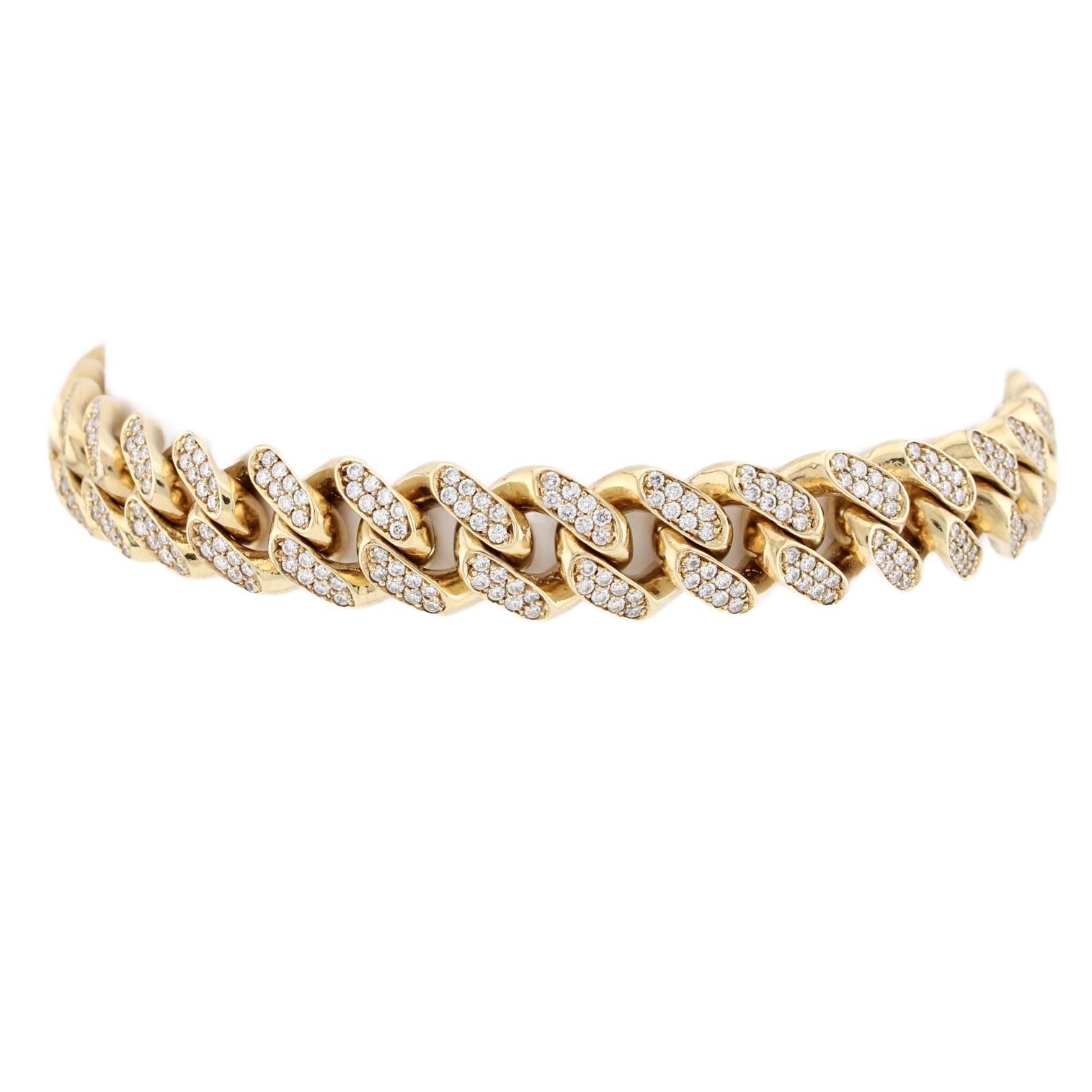 9ct Yellow Gold Diamond Curb Bracelet 4.80ct Total 9ct Yellow Gold Diamond Curb Bracelet 4.80ct Total
