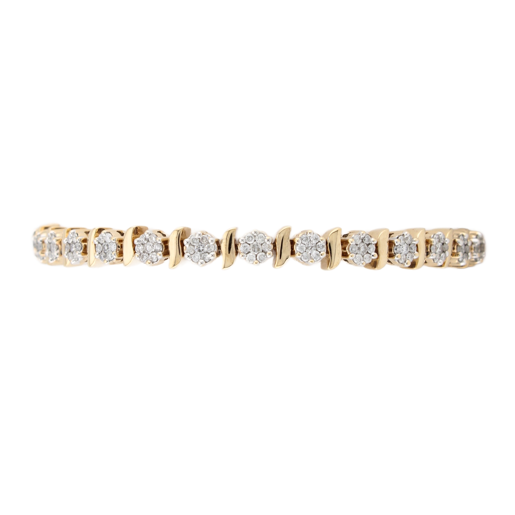 9ct Yellow Gold Diamond Bracelet Total 2.16ct 9ct Yellow Gold Diamond Bracelet Total 2.16ct