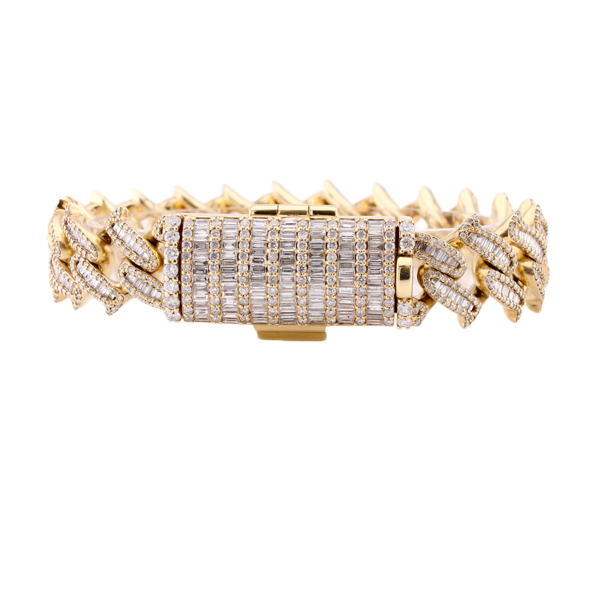 Pre-Owned 9ct Yellow Gold Diamond Curb Bracelet Total 11.33ct Pre-Owned 9ct Yellow Gold Diamond Curb Bracelet Total 11.33ct