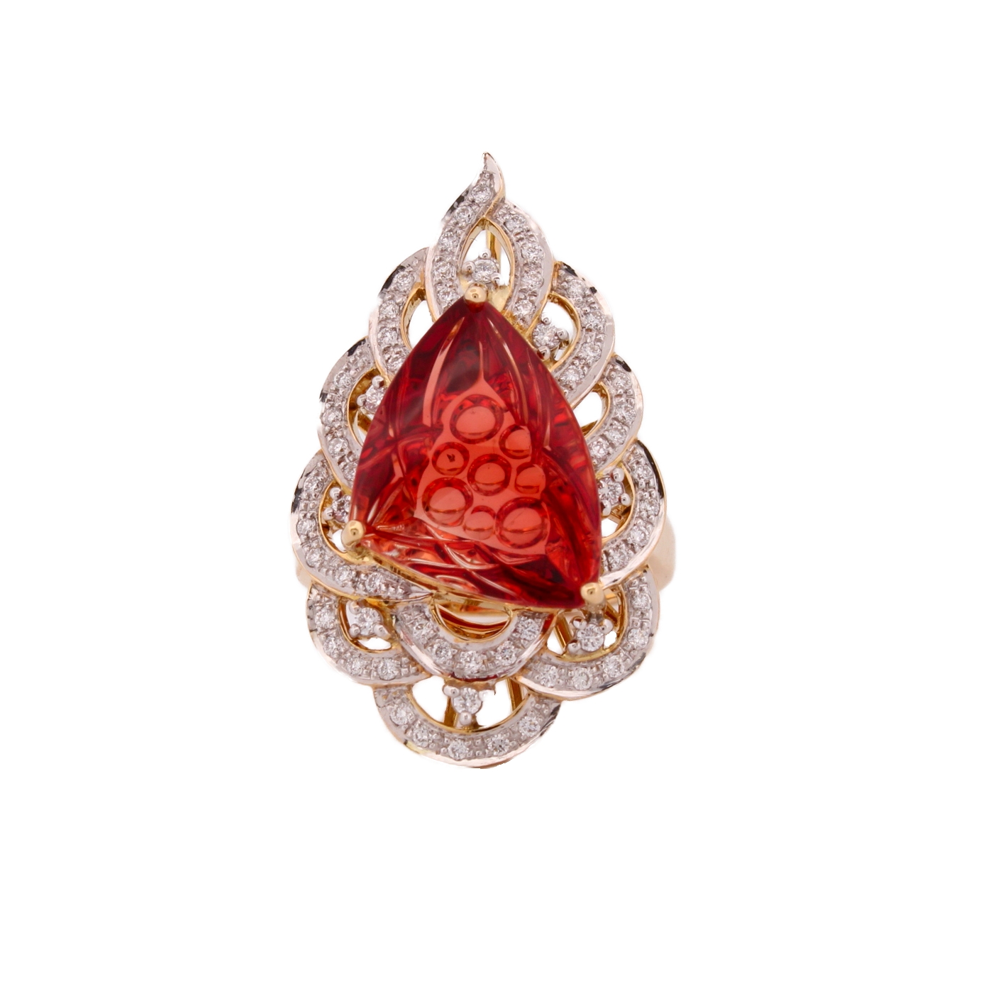 Pre-Owned 18ct Yellow Gold Diamond & Sunstone Ring Pre-Owned 18ct Yellow Gold Diamond & Sunstone Ring