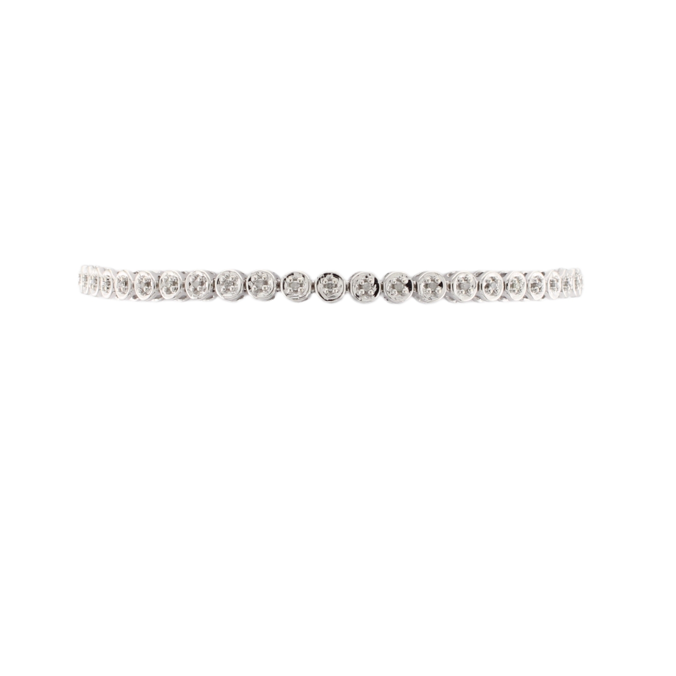 9ct White Gold Diamond Line Bracelet Total 0.25ct 9ct White Gold Diamond Line Bracelet Total 0.25ct