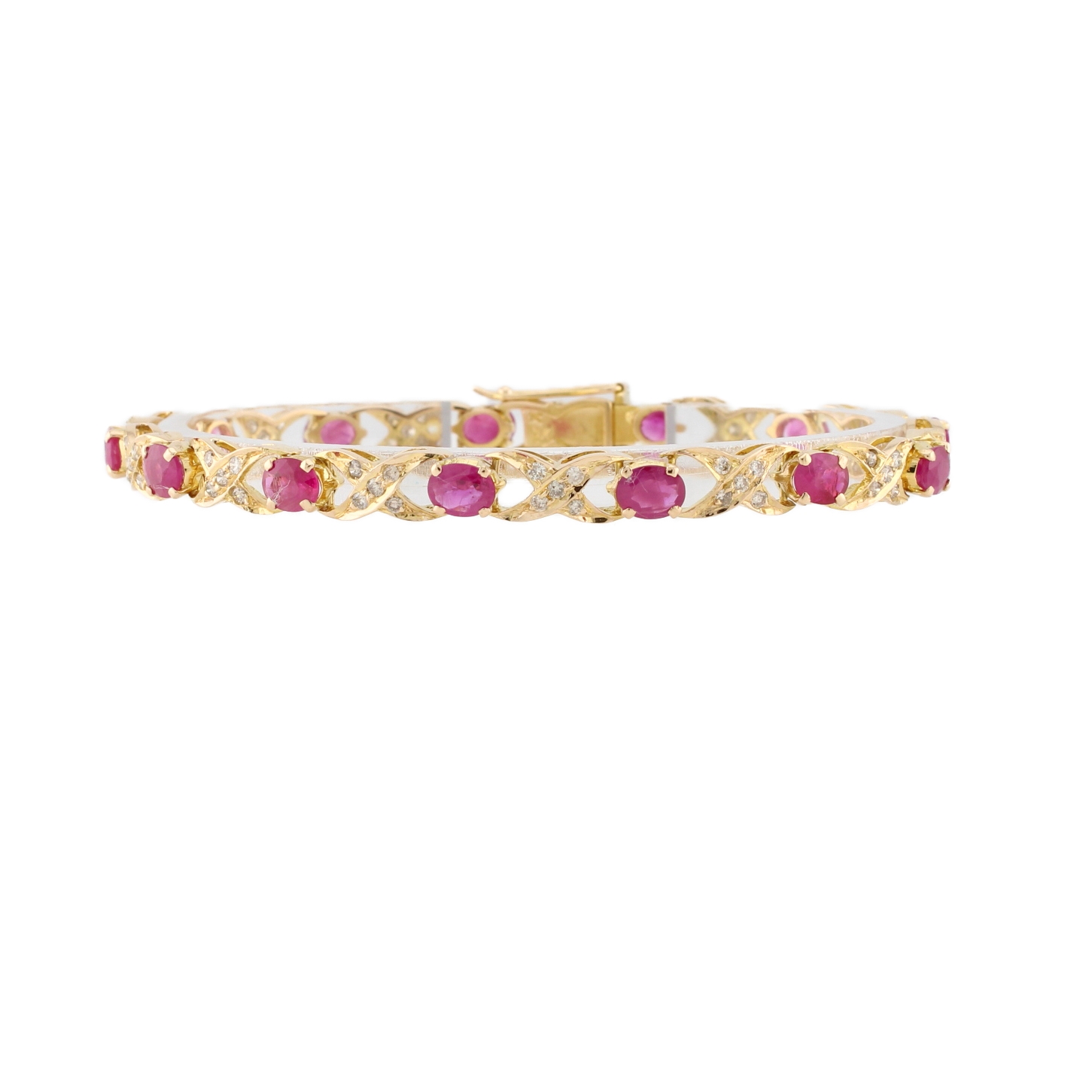 14ct Yellow Gold Diamond & Ruby Bracelet 14ct Yellow Gold Diamond & Ruby Bracelet