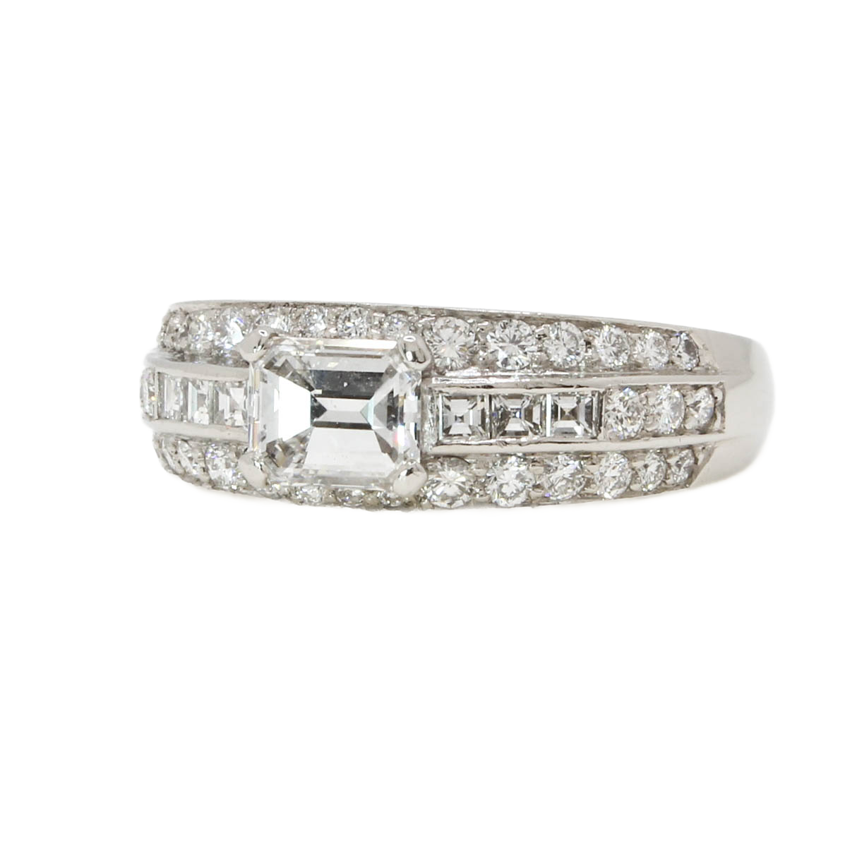 Pre-Owned Platinum Diamond Fancy Ring Total 1.60ct Pre-Owned Platinum Diamond Fancy Ring Total 1.60ct