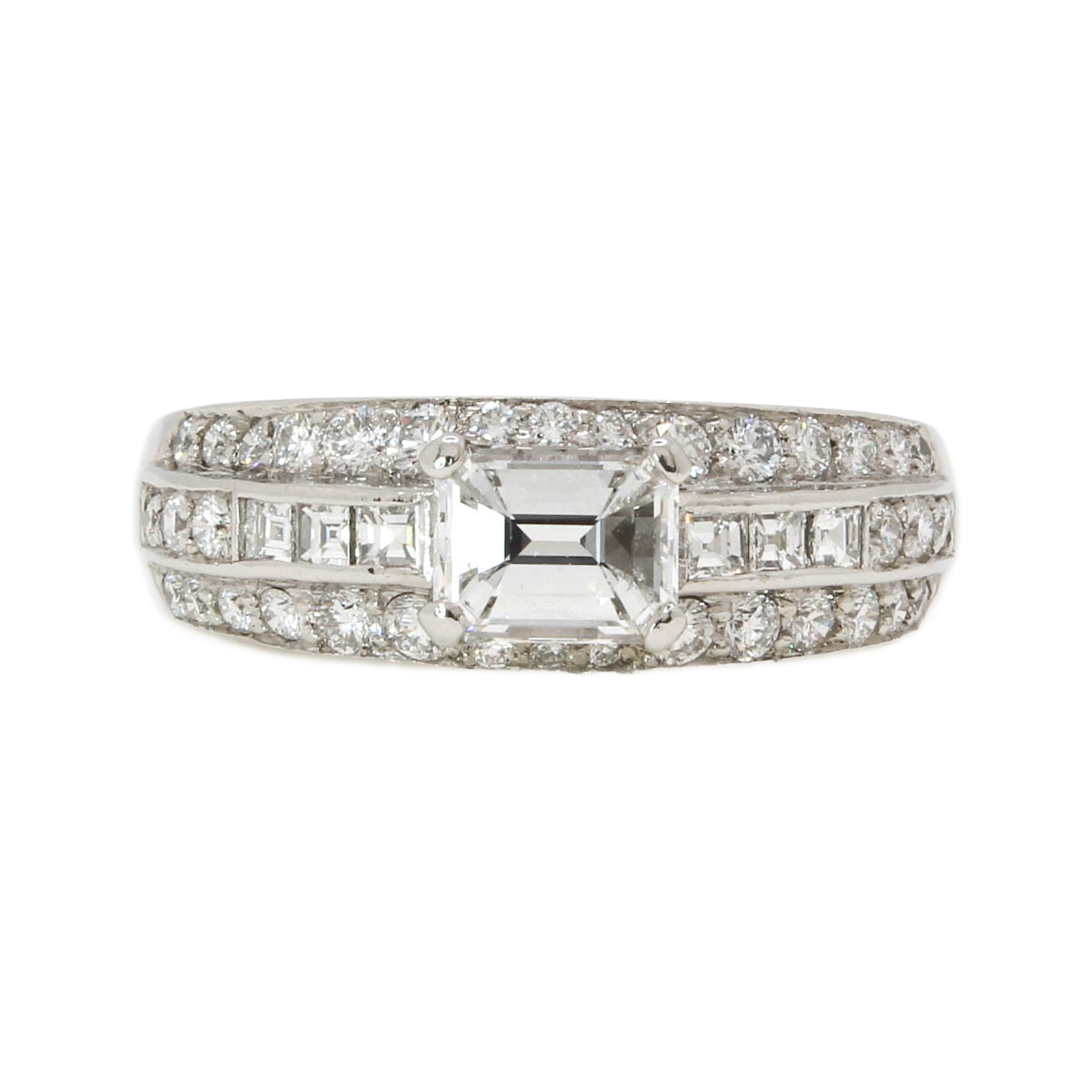 Pre-Owned Platinum Diamond Fancy Ring Total 1.60ct Pre-Owned Platinum Diamond Fancy Ring Total 1.60ct