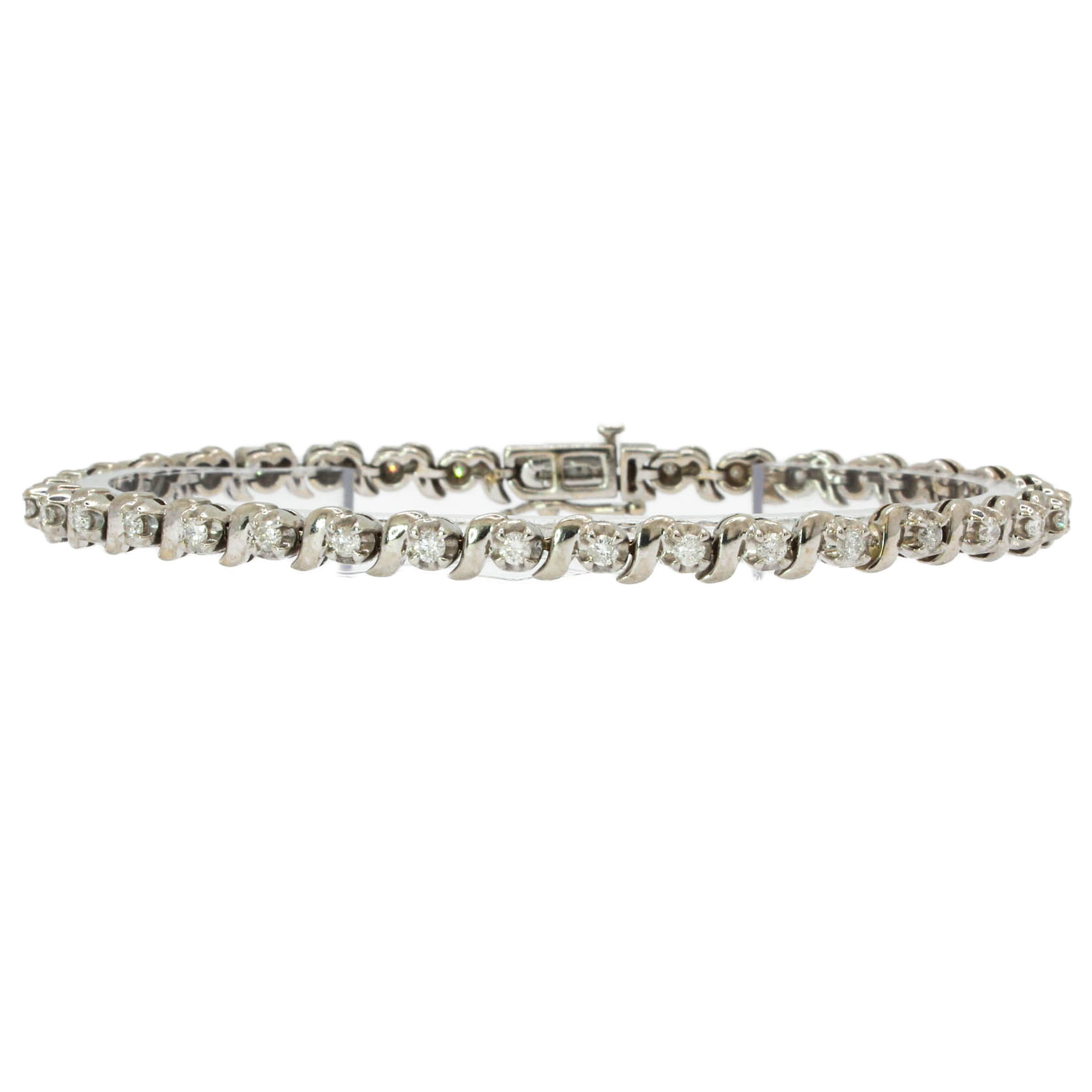Pre-Owned 18ct White Gold Diamond Fancy Bracelet 1.25ct Pre-Owned 18ct White Gold Diamond Fancy Bracelet 1.25ct