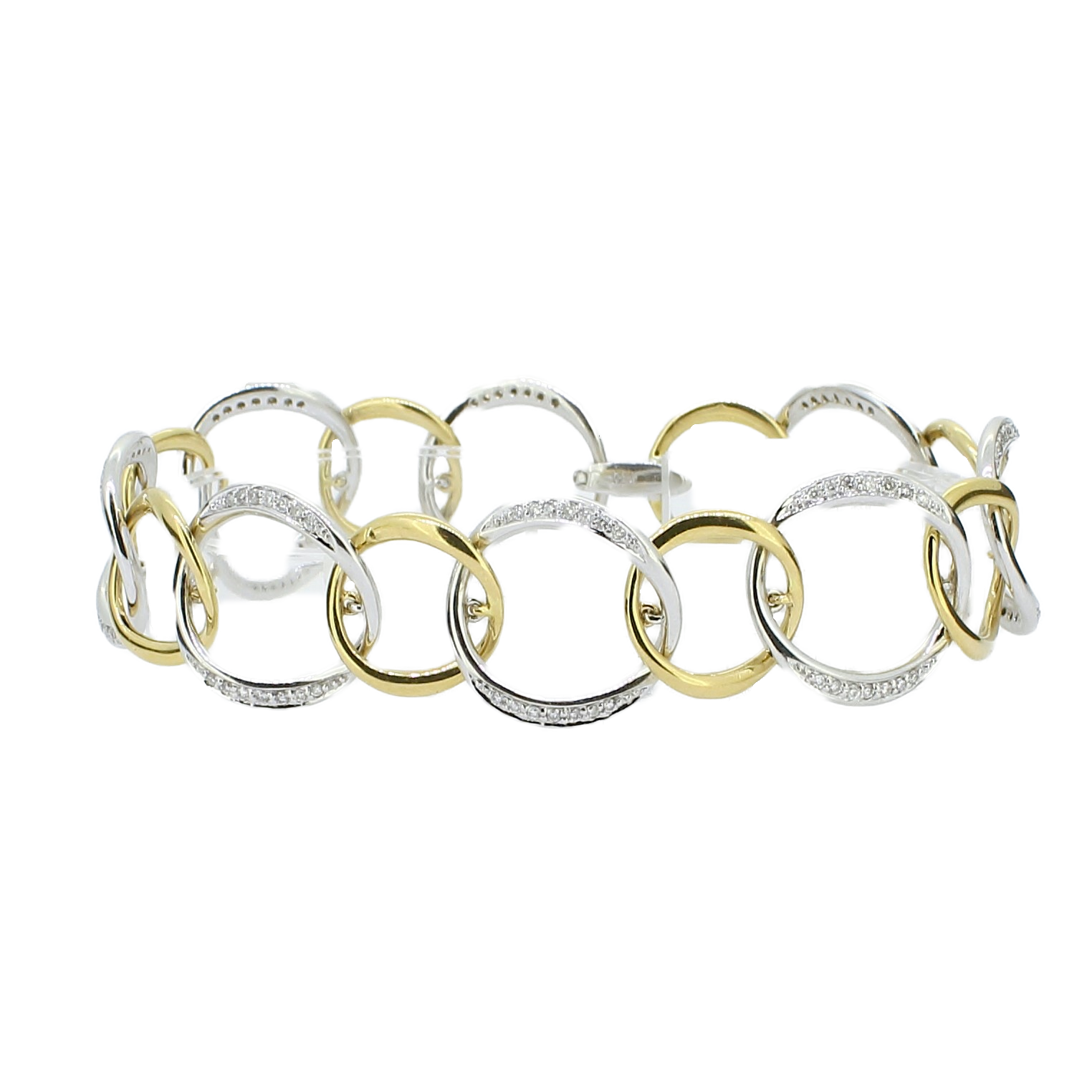Pre-Owned 18ct Yellow & White Gold Diamond Bracelet Total 1ct Pre-Owned 18ct Yellow & White Gold Diamond Bracelet Total 1ct