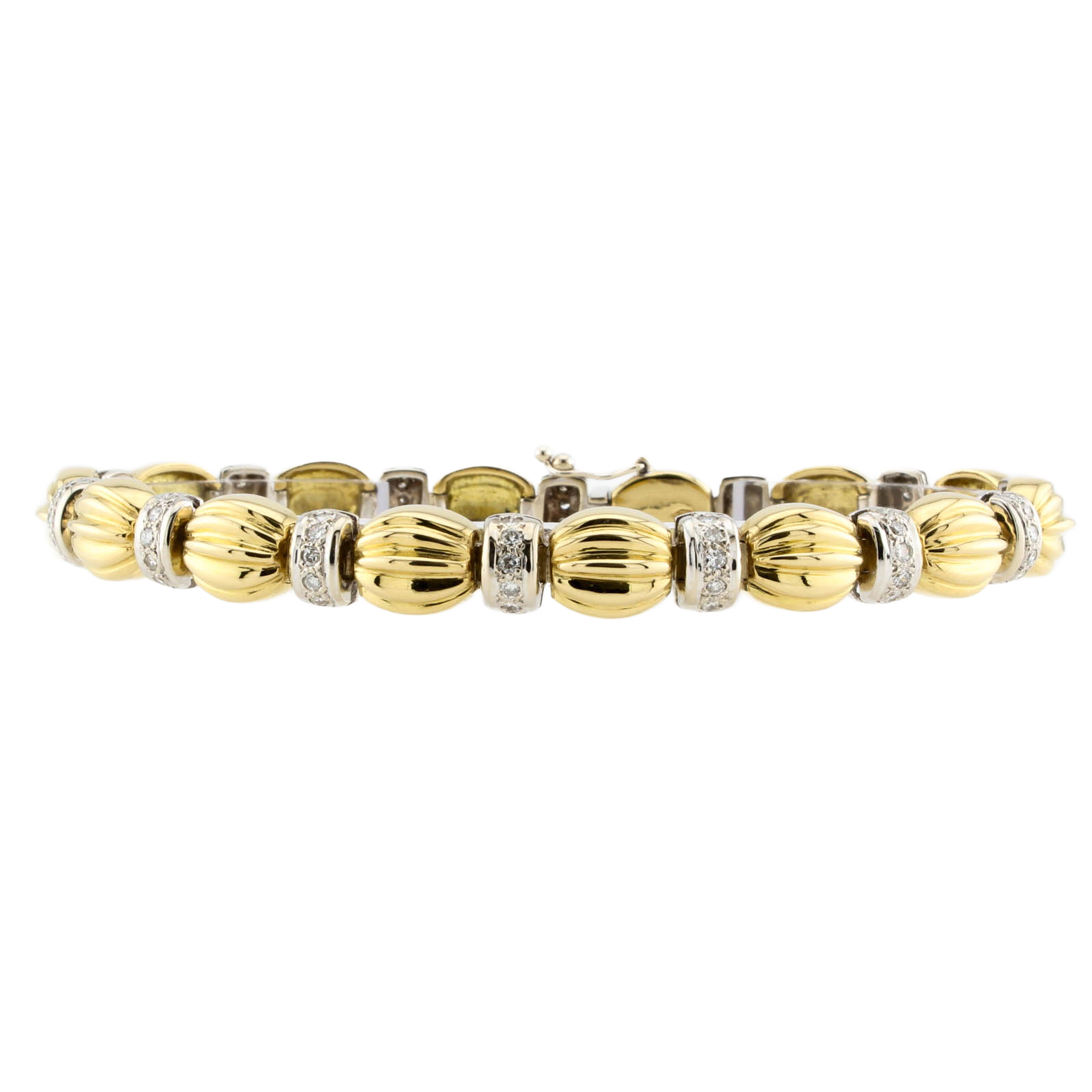 Pre-Owned 18ct Yellow & White Gold Diamond Bracelet Total 1.05ct Pre-Owned 18ct Yellow & White Gold Diamond Bracelet Total 1.05ct
