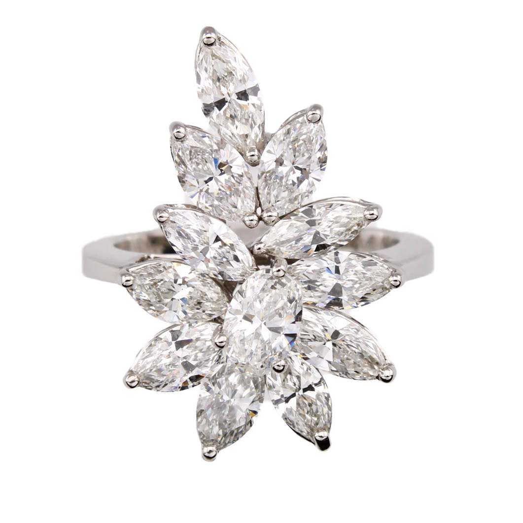 Pre-owned 18ct White Gold Diamond Cluster Ring Total 3.56ct Pre-owned 18ct White Gold Diamond Cluster Ring Total 3.56ct
