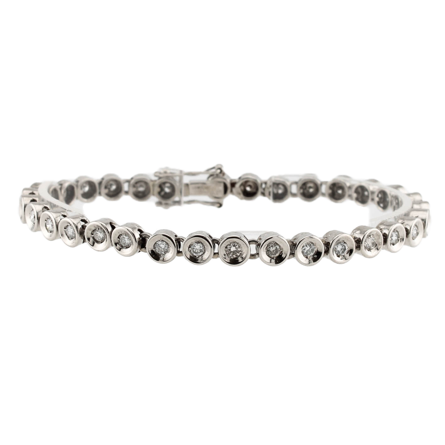 Pre-Owned 18ct White Gold Diamond Line Bracelet 1.50ct Total Pre-Owned 18ct White Gold Diamond Line Bracelet 1.50ct Total