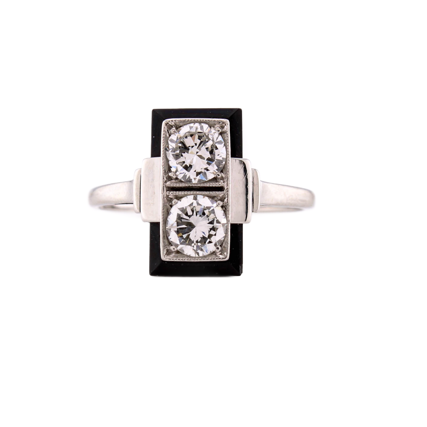 Pre-Owned 18ct White Gold Diamond 2 Stone Ring Total 0.67ct Pre-Owned 18ct White Gold Diamond 2 Stone Ring Total 0.67ct
