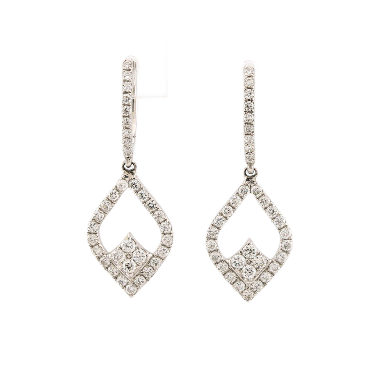 White Gold Diamond Fancy Drop Earrings 1.00ct White Gold Diamond Fancy Drop Earrings 1.00ct