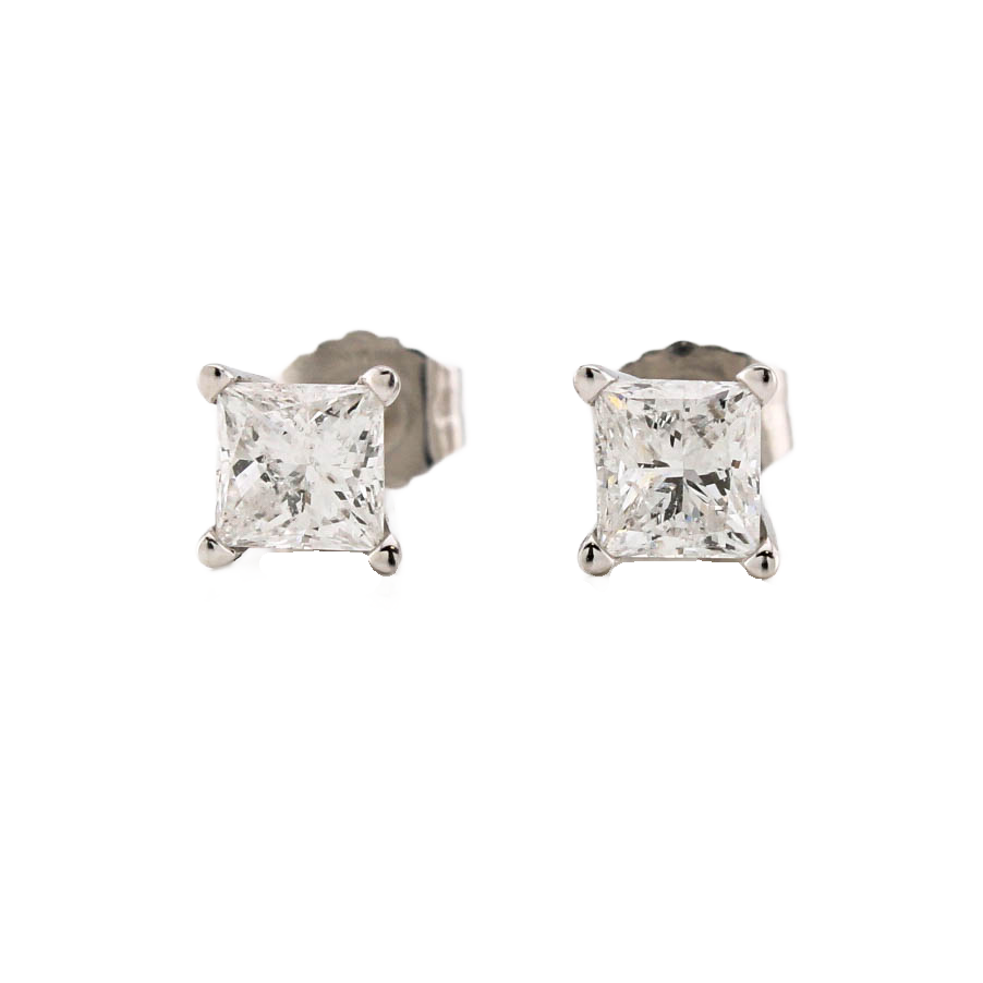 18ct White Gold Diamond Solitaire Stud Earrings 1.00ct 18ct White Gold Diamond Solitaire Stud Earrings 1.00ct