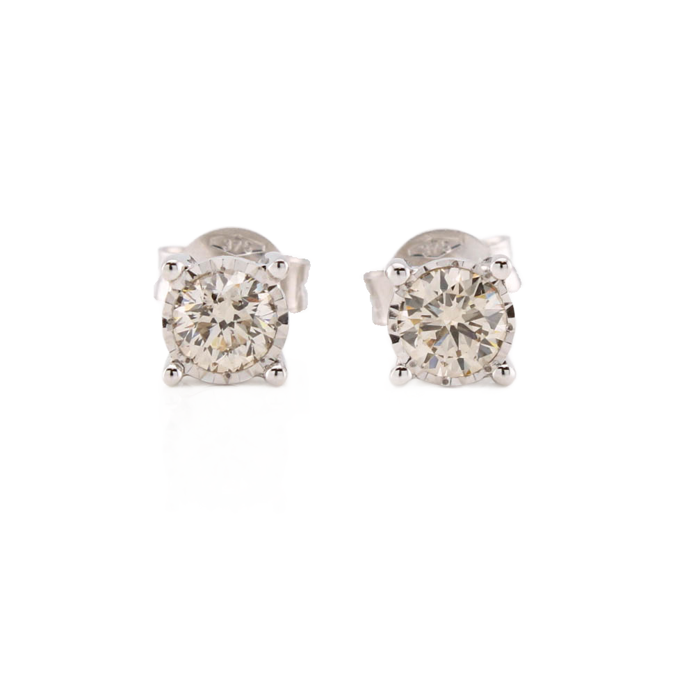 18ct White Gold Diamond Solitaire Stud Earrings 0.62ct 18ct White Gold Diamond Solitaire Stud Earrings 0.62ct