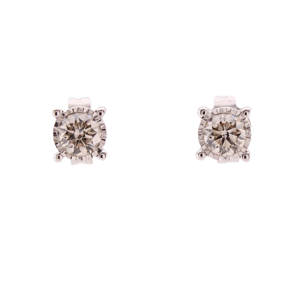 18ct White Gold Diamond Solitaire Stud Earrings 0.62ct Total 18ct White Gold Diamond Solitaire Stud Earrings 0.62ct Total