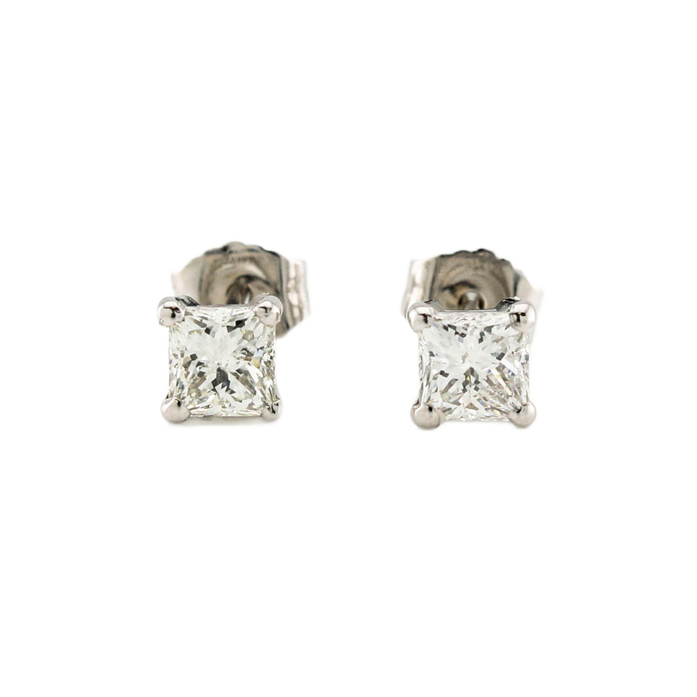 18ct White Gold Diamond Solitaire Stud Earrings 0.80ct 18ct White Gold Diamond Solitaire Stud Earrings 0.80ct