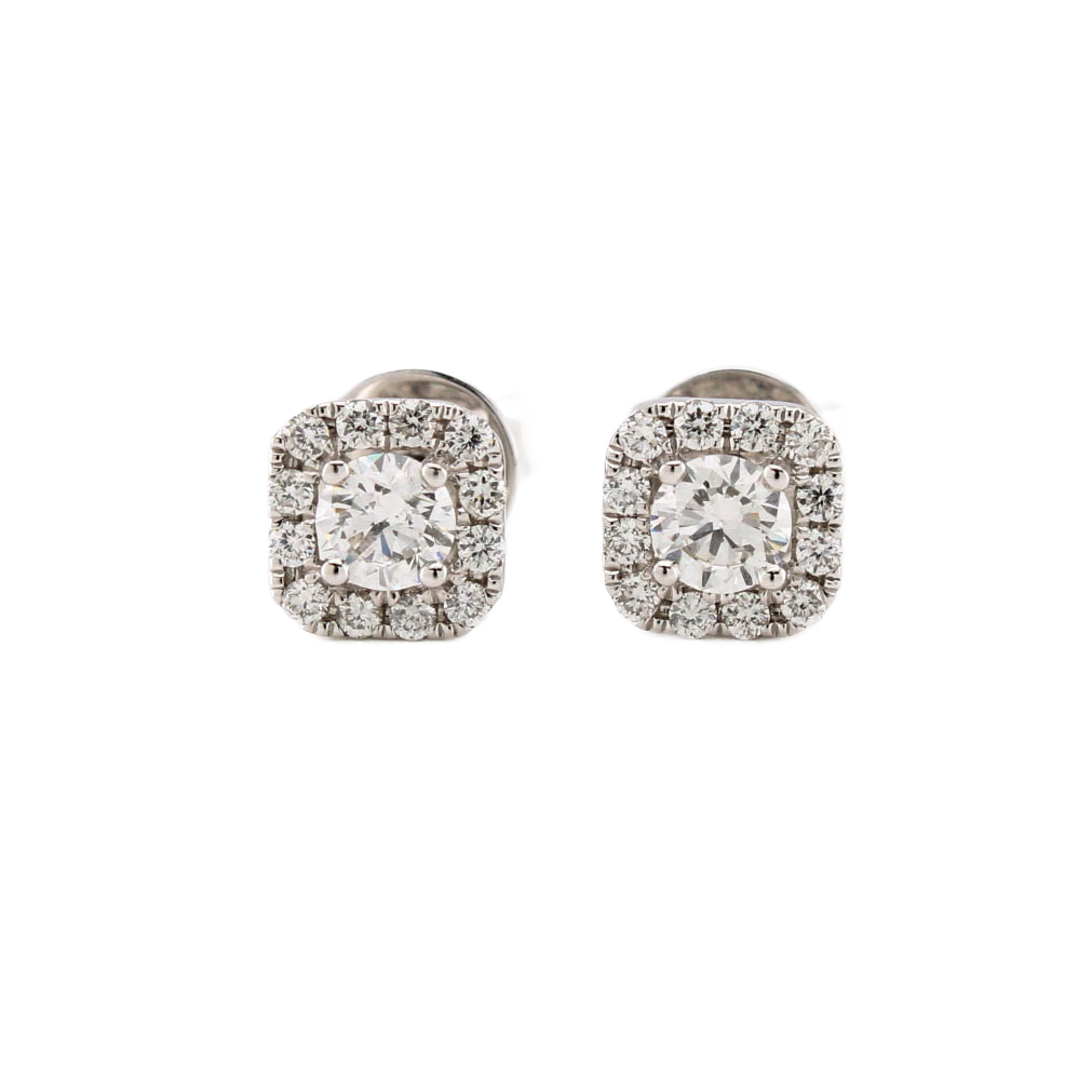 White Gold Diamond Cluster Stud Earrings 0.55ct White Gold Diamond Cluster Stud Earrings 0.55ct
