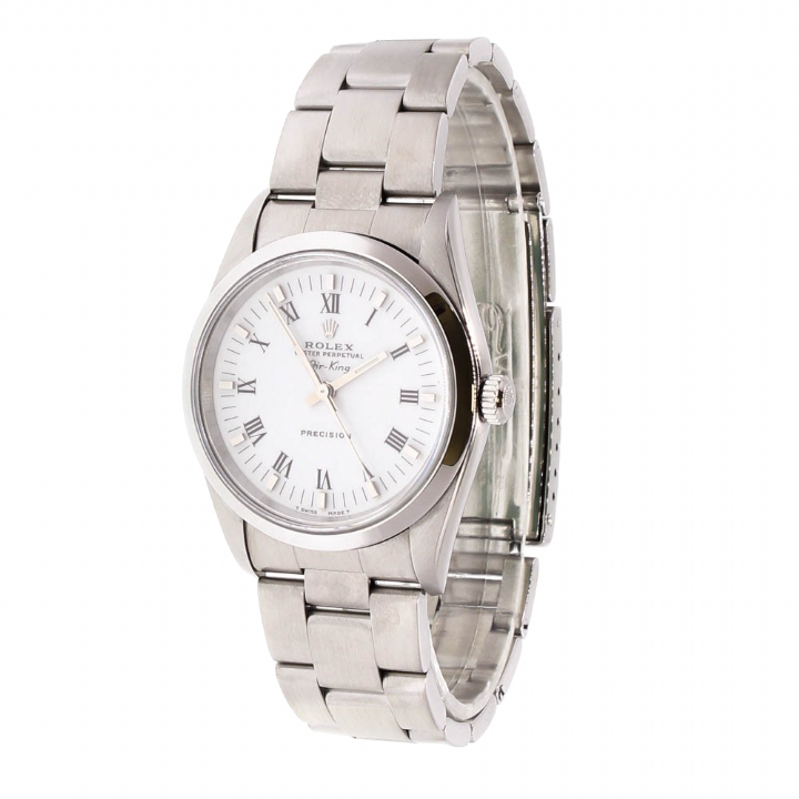 Pre-Owned 34mm Rolex Air King Watch, White Dial 14000 1701466