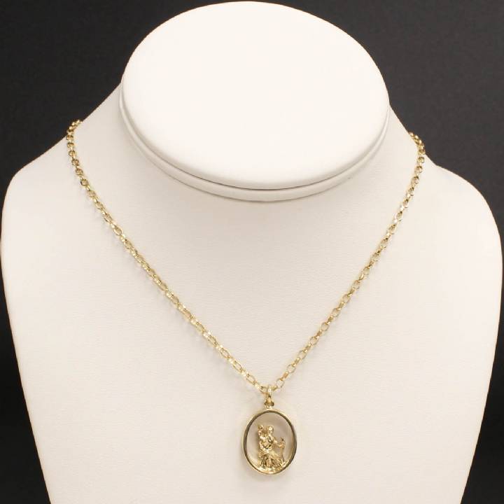 Pre-Owned 9ct Yellow Gold St Christopher & 24