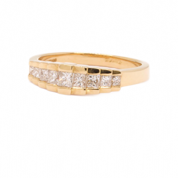 Pre-Owned 18ct Yellow Gold 9 Stone Diamond Ring Total 0.54ct