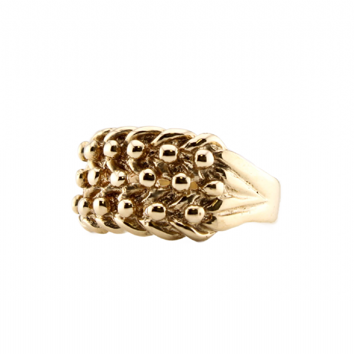 Pre-0wned 9ct Yellow Gold 4 Row Keeper Ring