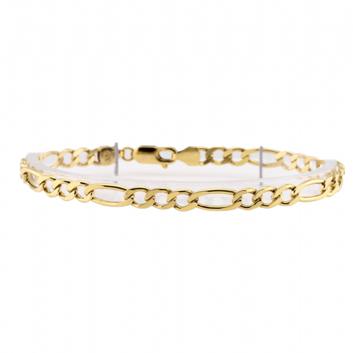 Pre-Owned 9ct Yellow Gold Figaro Bracelet