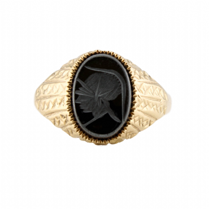 Pre-Owned 9ct Yellow Gold Hematite Ring