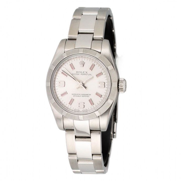 Pre-Owned 26mm Rolex Oyster Pertetual Watch, Siver Dial