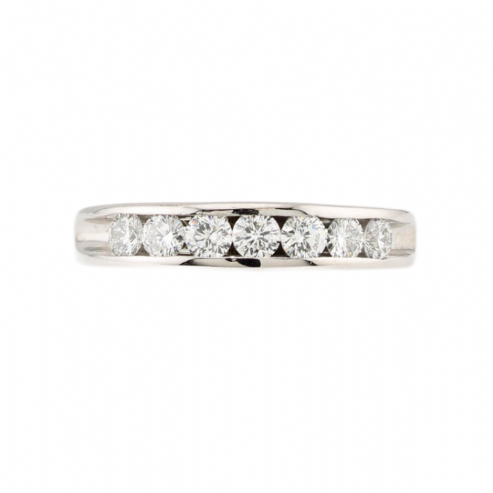 Pre-Owned Platinum Diamond Half Eternity Ring 0.52ct Total