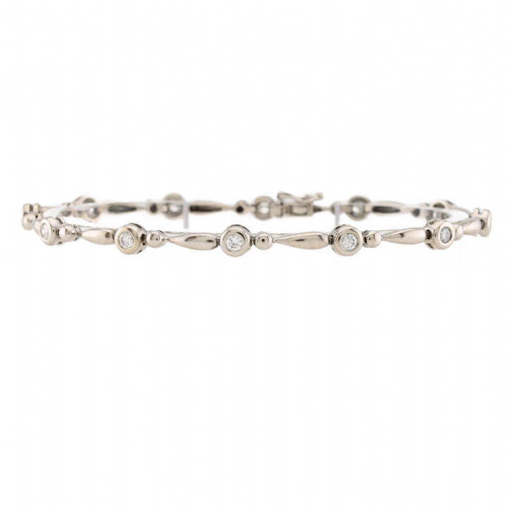 Pre-Owned 18ct White Gold Diamond Bracelet Total 0.60ct