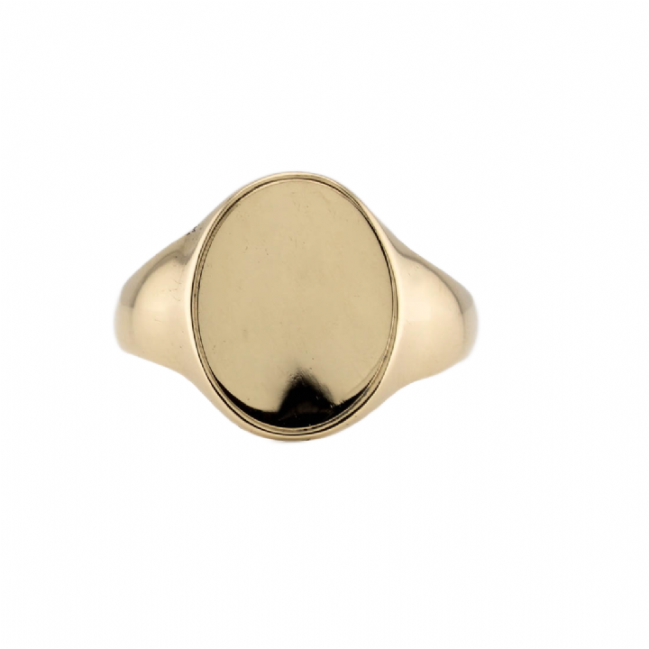 Pre-Owned 9ct Plain Oval Signet Ring 1508619