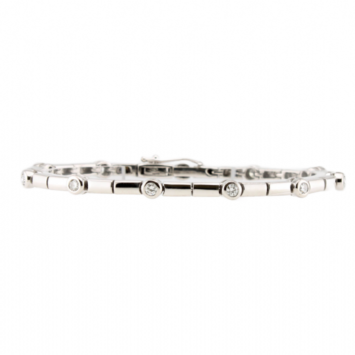 Pre-Owned 18ct White Gold Diamond Bracelet Total 0.88ct