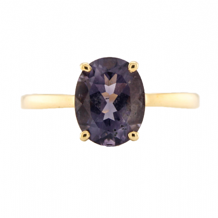 Pre-Owned 9ct Yellow Gold Purple Stone Set Ring 1506687