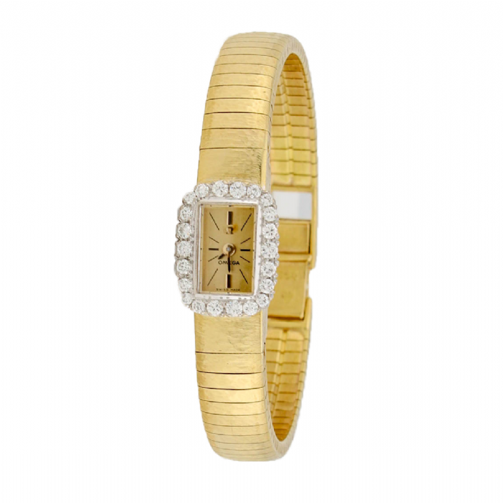 Pre-Owned Omega Vintage 18ct Gold Diamond Dress Watch 1703659