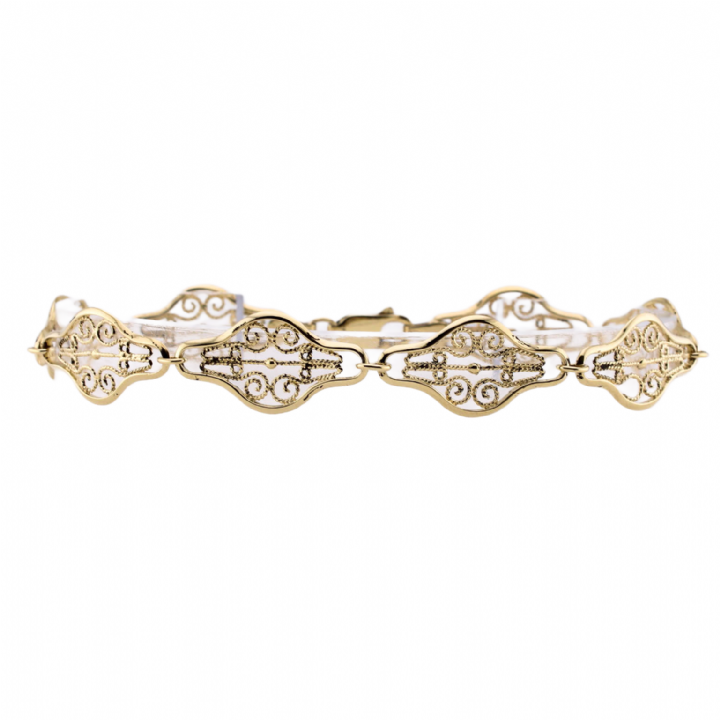 Pre-Owned 9ct Yellow Gold Filigree Bracelet 1503044