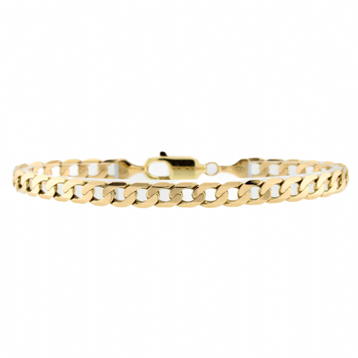 Pre-Owned 9ct Yellow Gold Diamond Cut Curb Bracelet 1503046