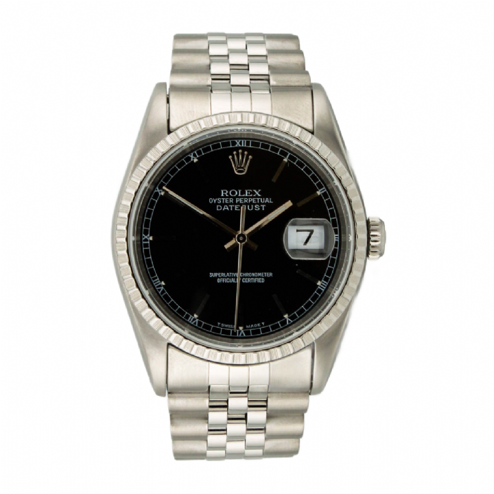 Pre-owned 36mm Rolex DateJust Watch, Black Dial 1701914